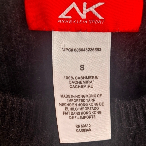 Anne Klein 100% Cashmere Black Cable Knit  Women's Sweater Size S - Picture 5 of 5